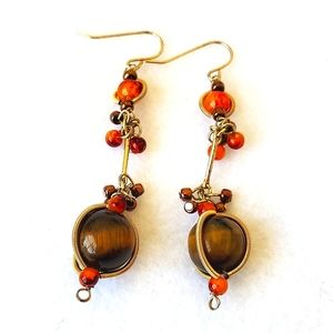 Tiger's Eye Dangle Earrings